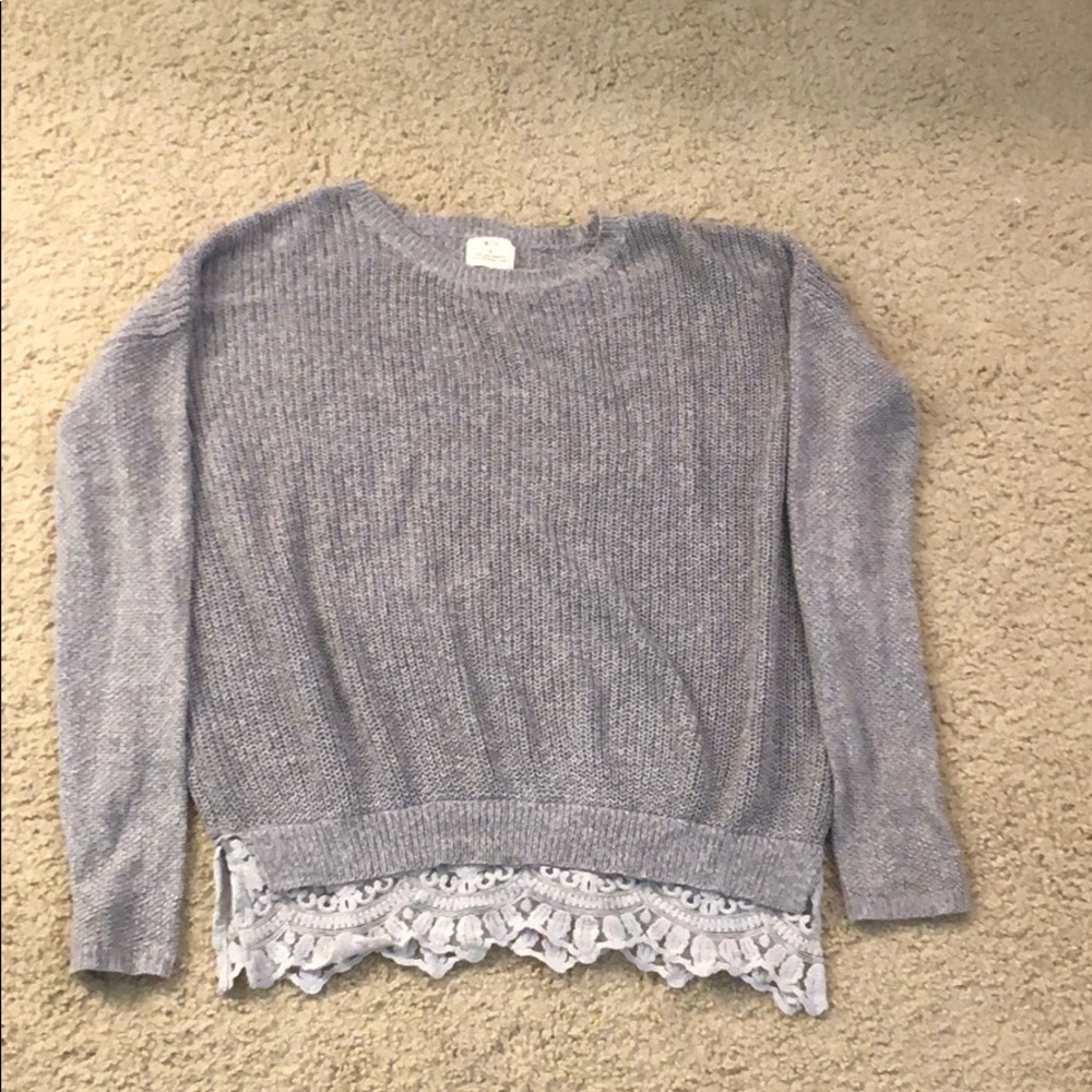 Gray S Urban Outfitters Sweater with lace detail